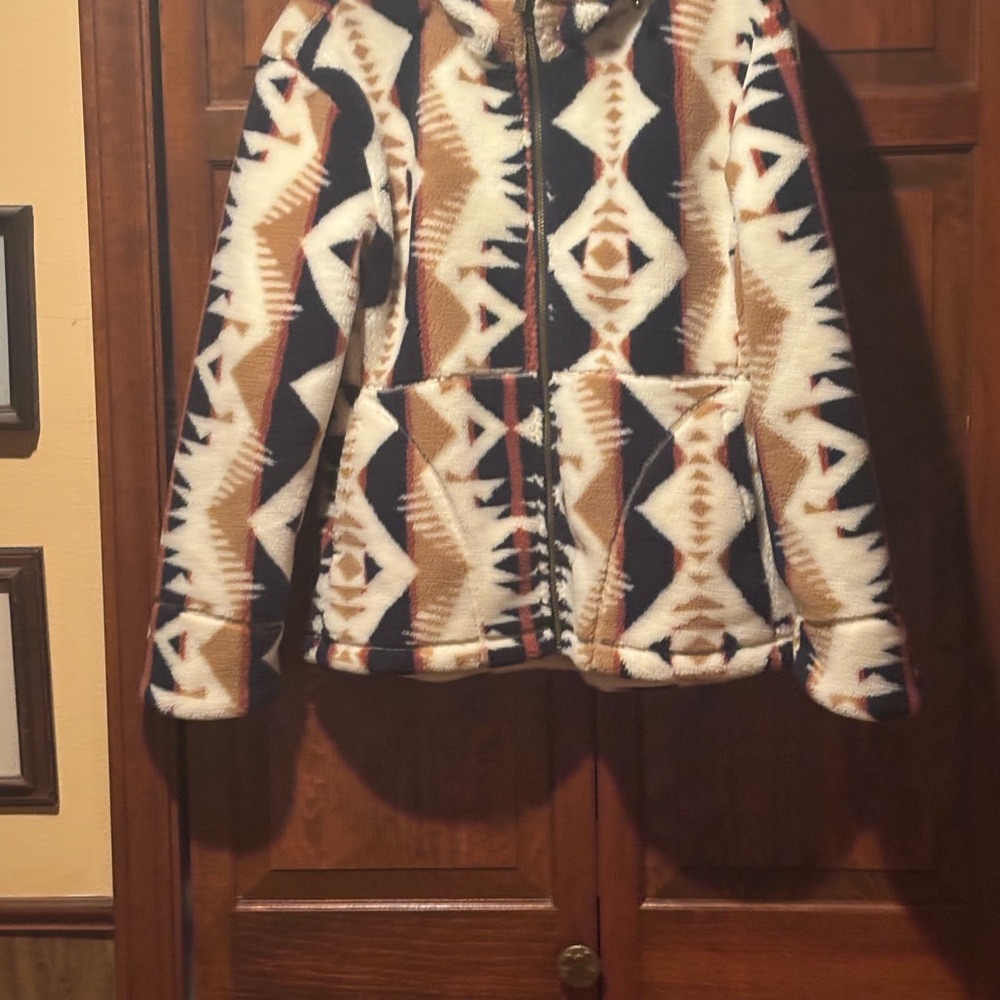 Pendleton Geometric Patterned Hooded Jacket large worn twice